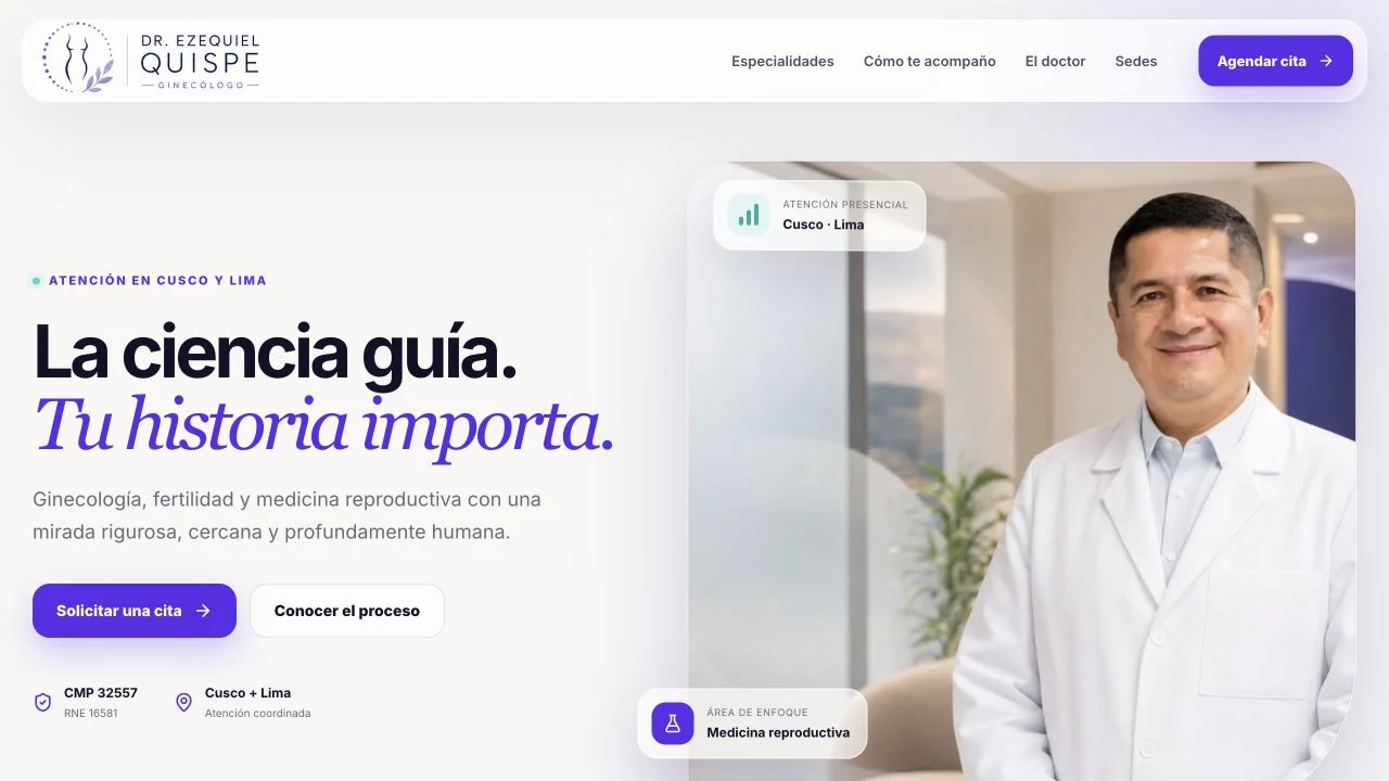 Captura del proyecto: Clínica EQ