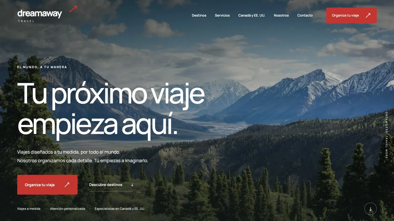 Captura del proyecto: DreamAway Travel